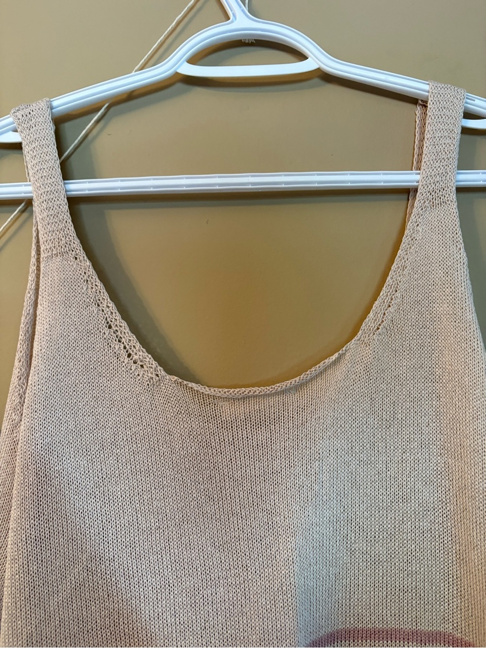 NWT Mystree Striped Lightweight Knit Tank Top Beige Pastel Size L - Picture 9 of 10